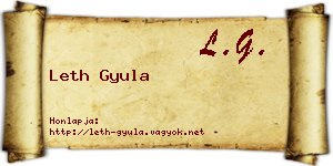 Leth Gyula névjegykártya